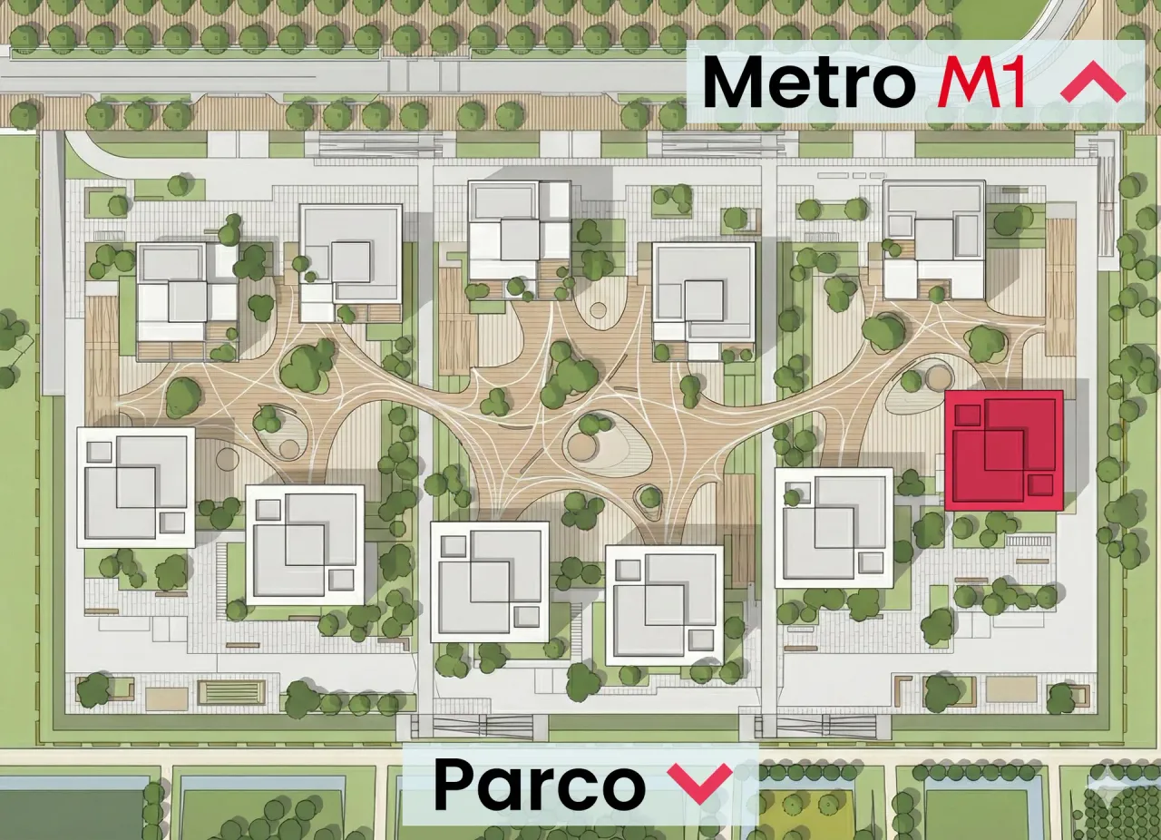 Two Bedrooms Compact of 85 sqm - Edificio A1 - LivinUp  | Milano - Floor Plan - 2