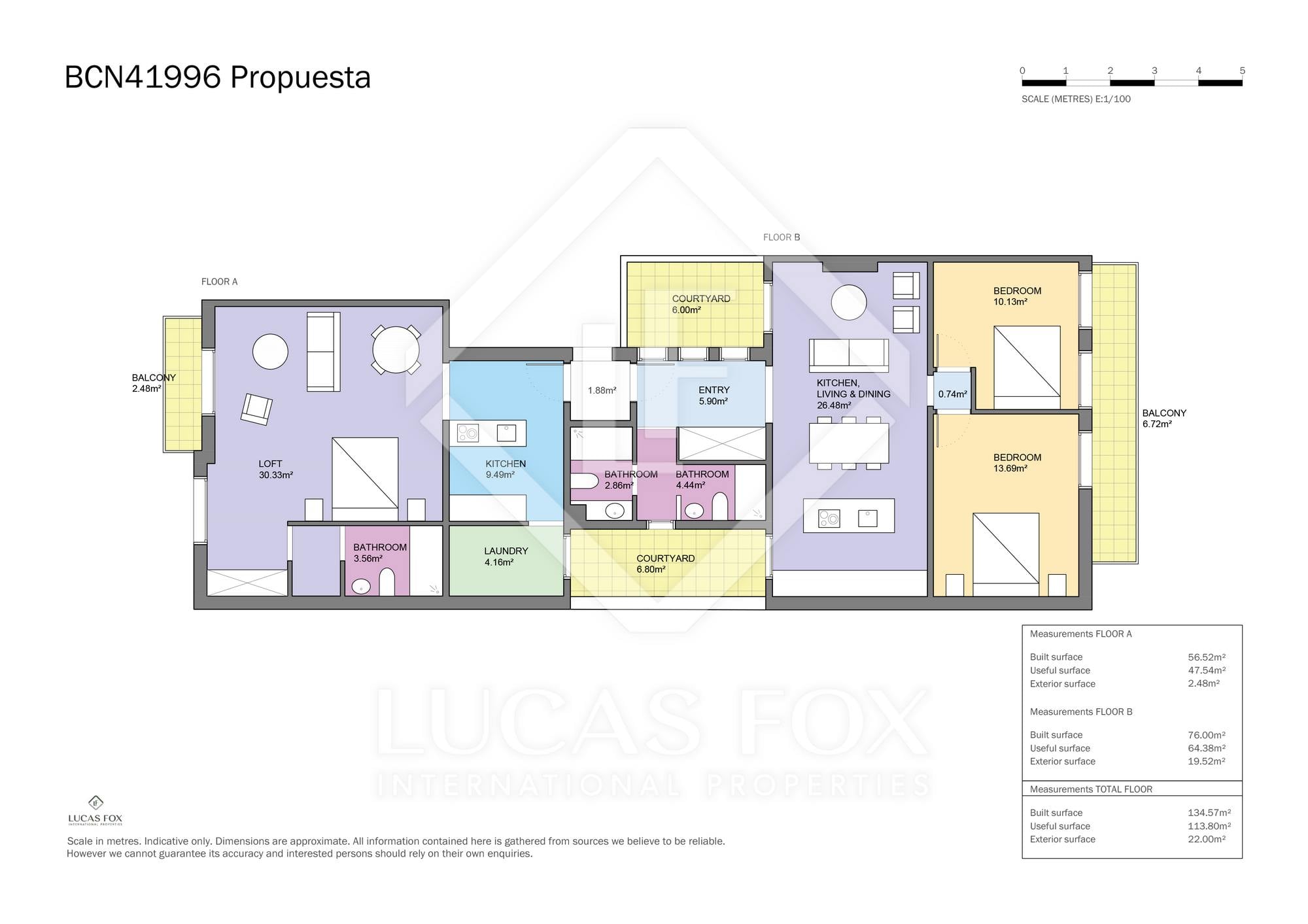 living - Piso de 148m² en venta en Eixample Izquierdo, Barcelona - Plano del piso - 2