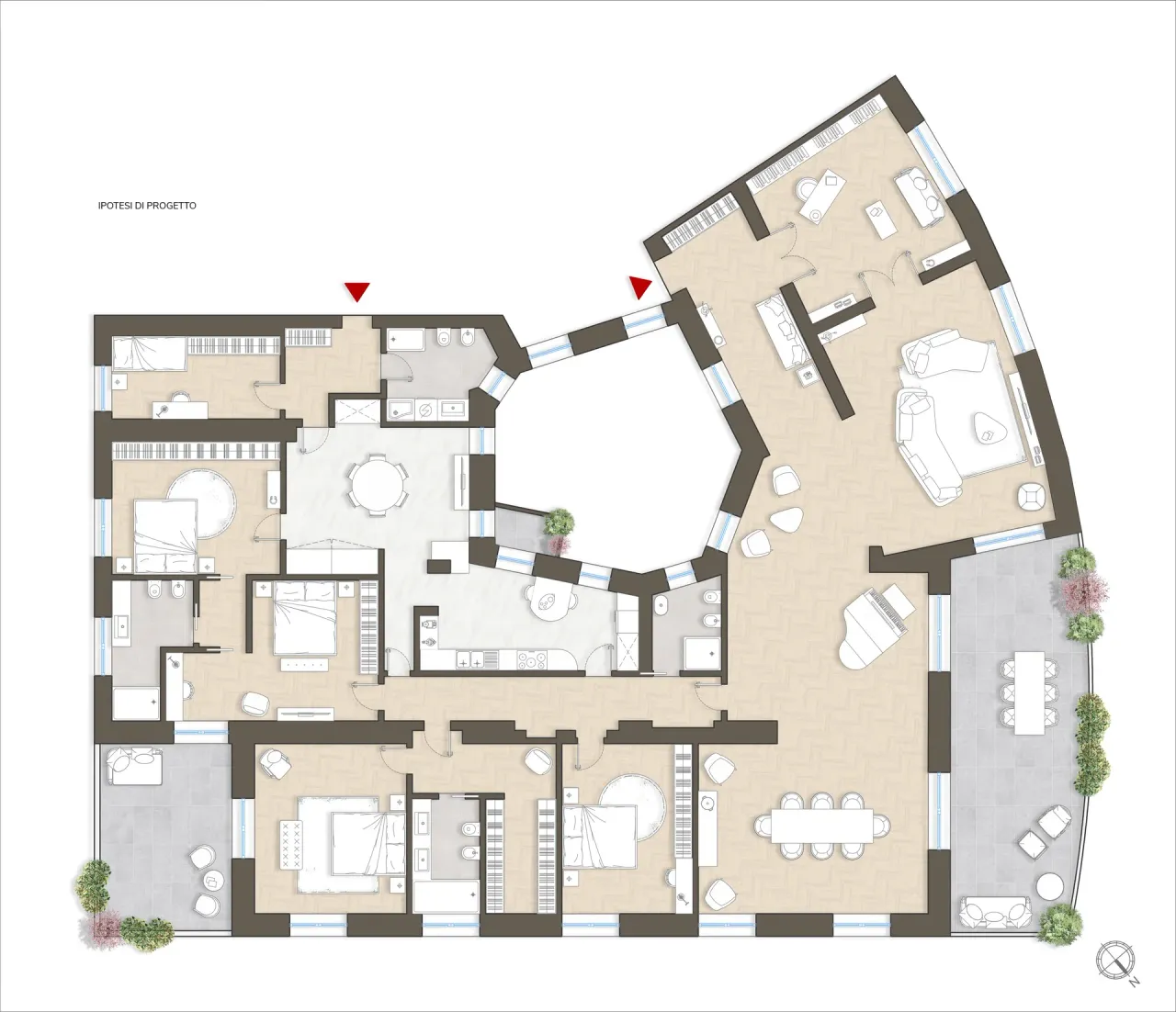 living - Gian Giacomo Porro 26 - Living - Dils - Plan d'étage - 2