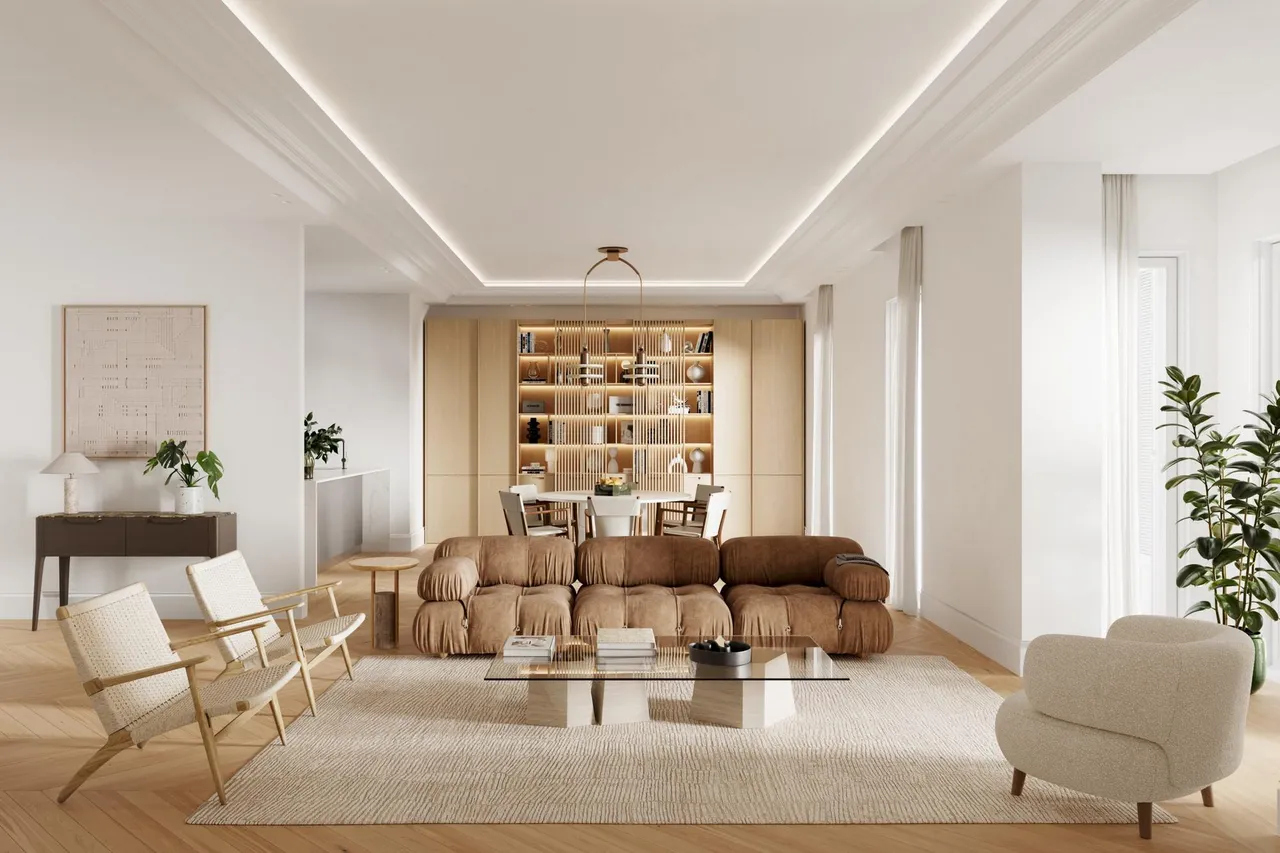 living - Piso de 342m² en venta en Almagro, Madrid - gallery - 2