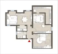 living - Mameli 40 - Wonen - Dils - Verdiepingsplan thumbnail - 1