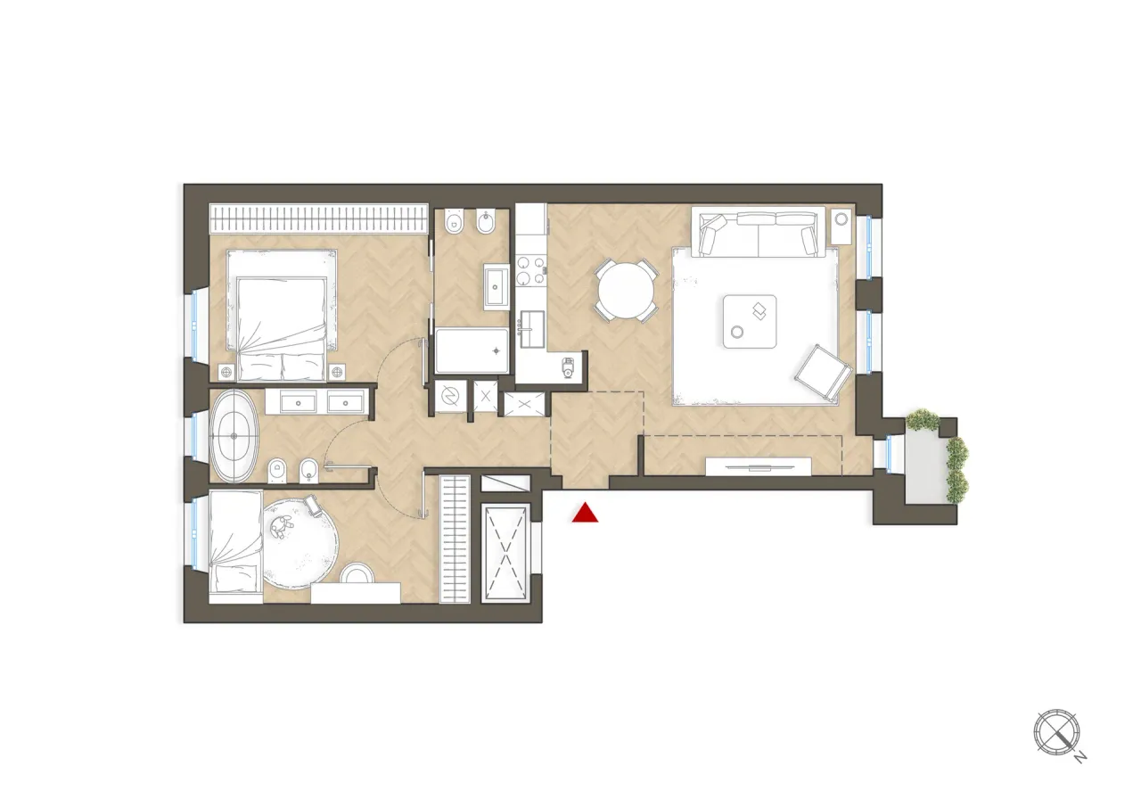 living - De Cristoforis 15 - Wonen - Dils - Verdiepingsplan - 1