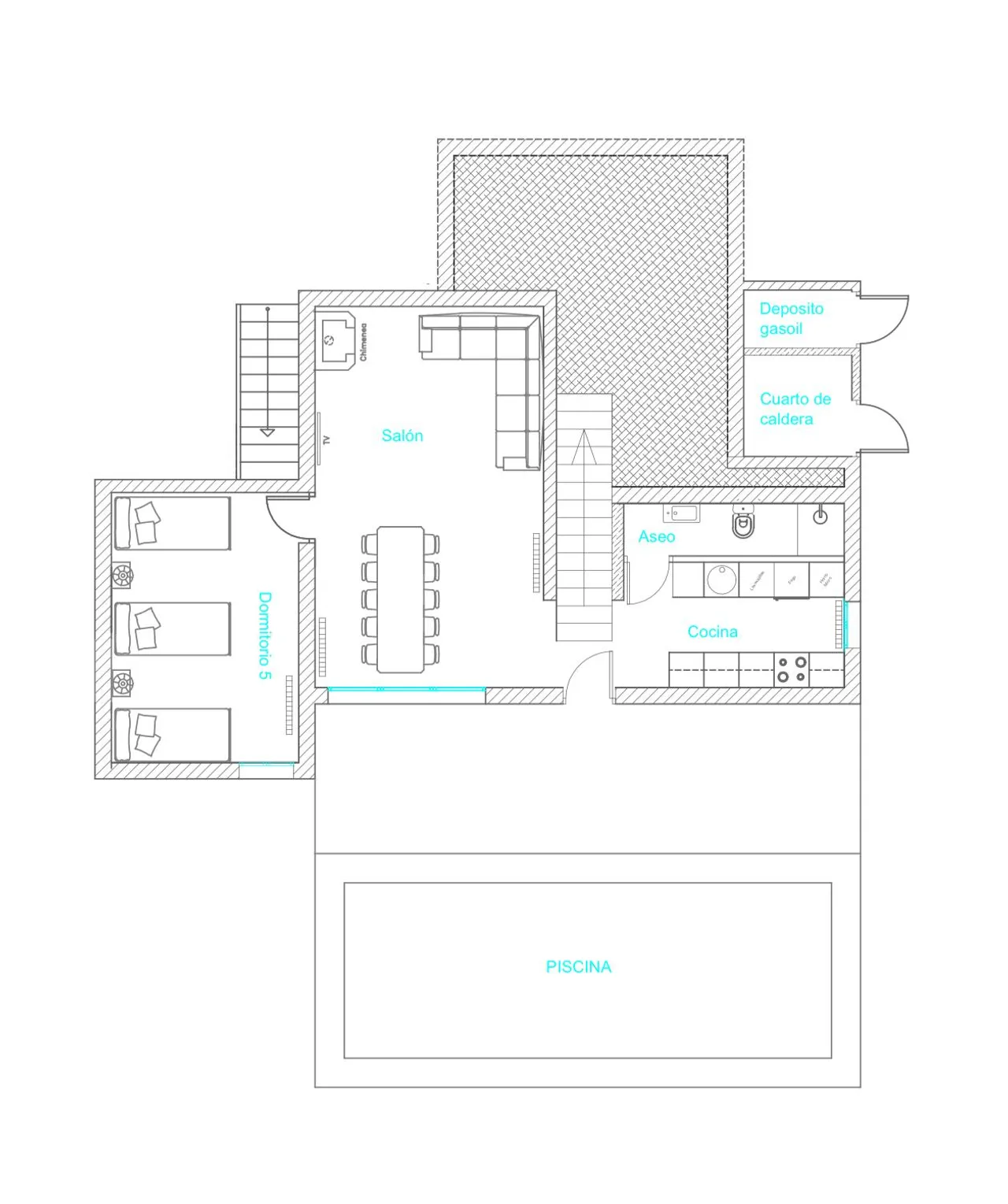 living - Casa / villa de 190m² en venta en Sierra de Madrid, Madrid - Plano del piso - 2