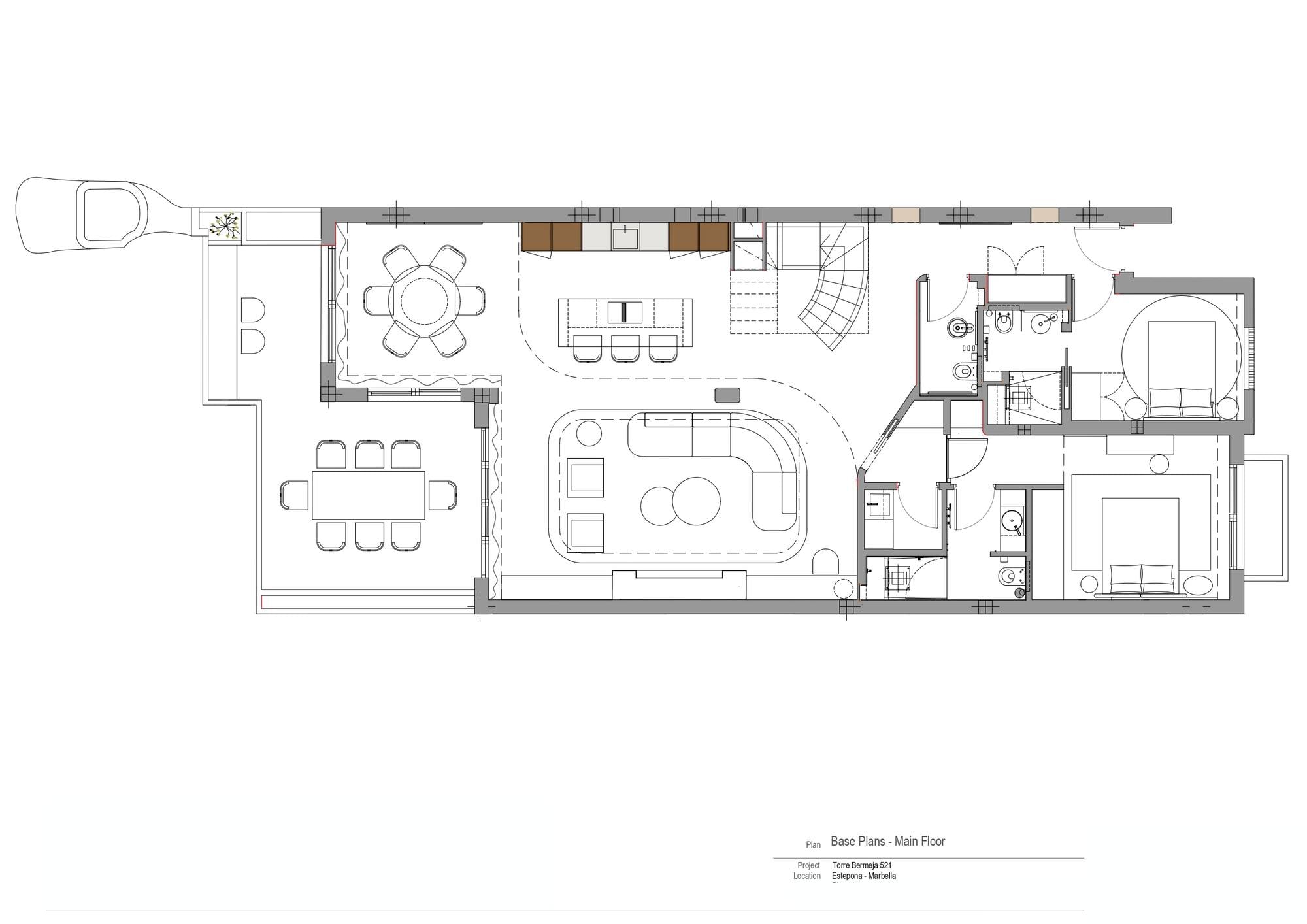 living - 206m² penthouse with 125m² terrace for sale in New Golden Mile - Floor Plan thumbnail - 2