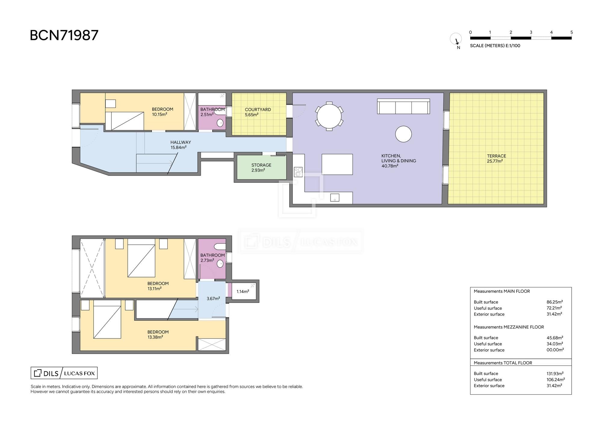 living - 132m² apartment with 27m² terrace for sale in Poble Sec - Floor Plan thumbnail - 1