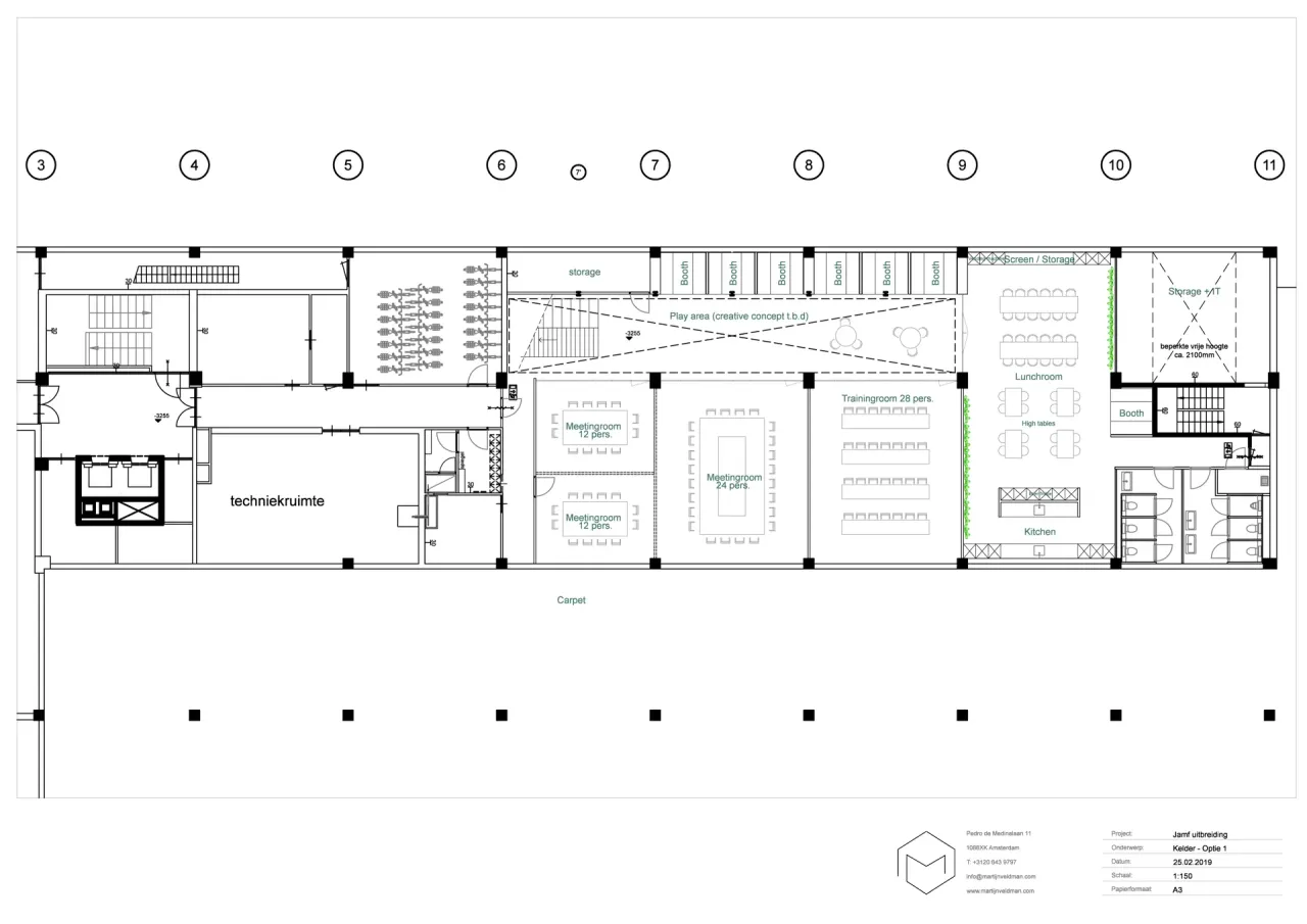 office - Vivaldi - Vivaldi - Kantoren - Dils - Verdiepingsplan - 1