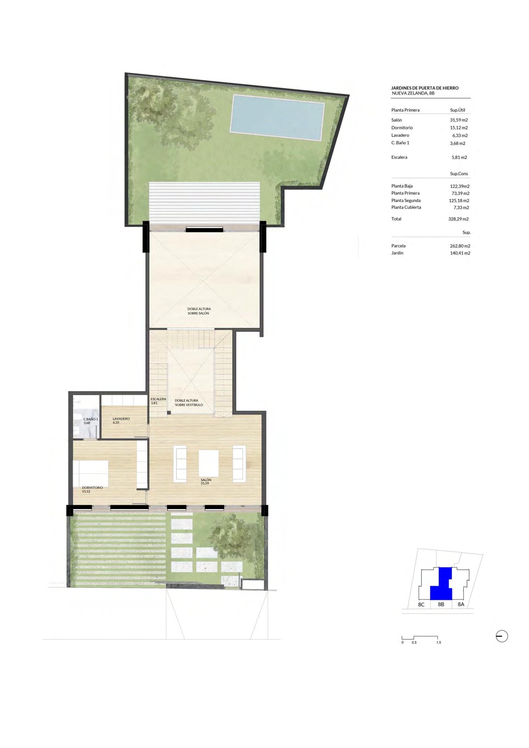 living - Casa / villa de 446m² en venta en Puerta de Hierro, Madrid - Plano del piso thumbnail - 2