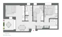Two Bedrooms of 90 sqm - Edificio C2 - LivinUp  | Milano - Floor Plan thumbnail - 1
