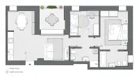 Two Bedrooms Compact of 84 sqm - Edificio C1 - LivinUp  | Milano - Floor Plan thumbnail - 1