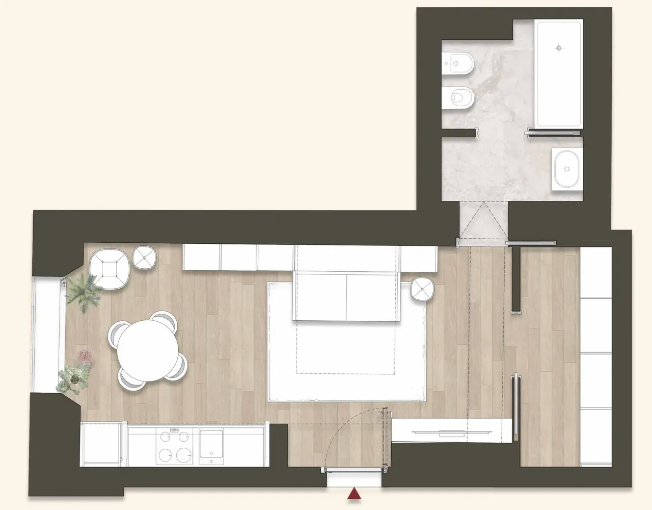 living - Monte Nero 58 - Living - Dils - Plan d'étage - 1