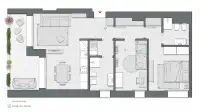 Two Bedrooms of 95 sqm - Edificio C1 - LivinUp  | Milano - Floor Plan thumbnail - 1
