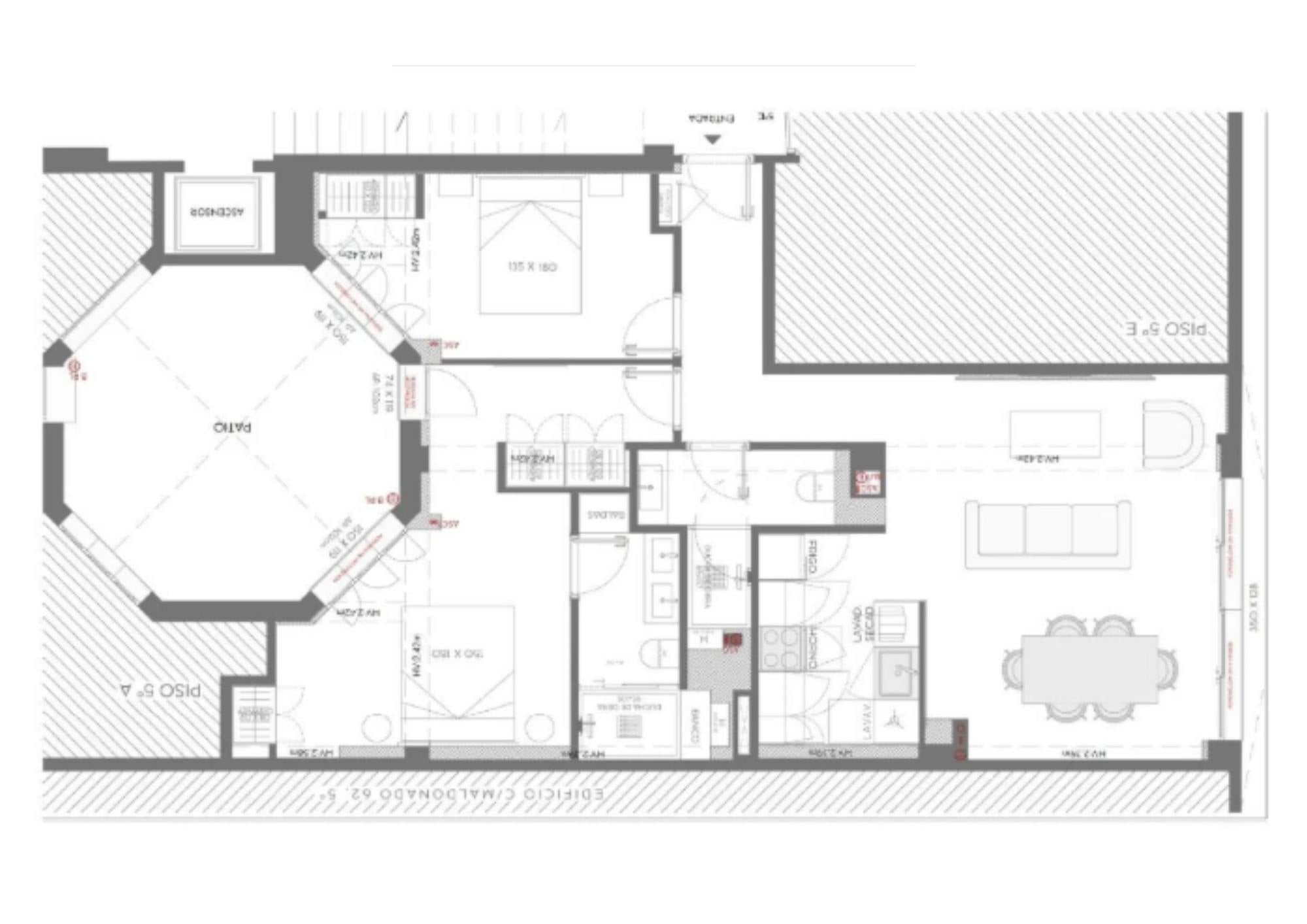 living - Piso de 80m² en venta en Lista, Madrid - Plano del piso thumbnail - 1