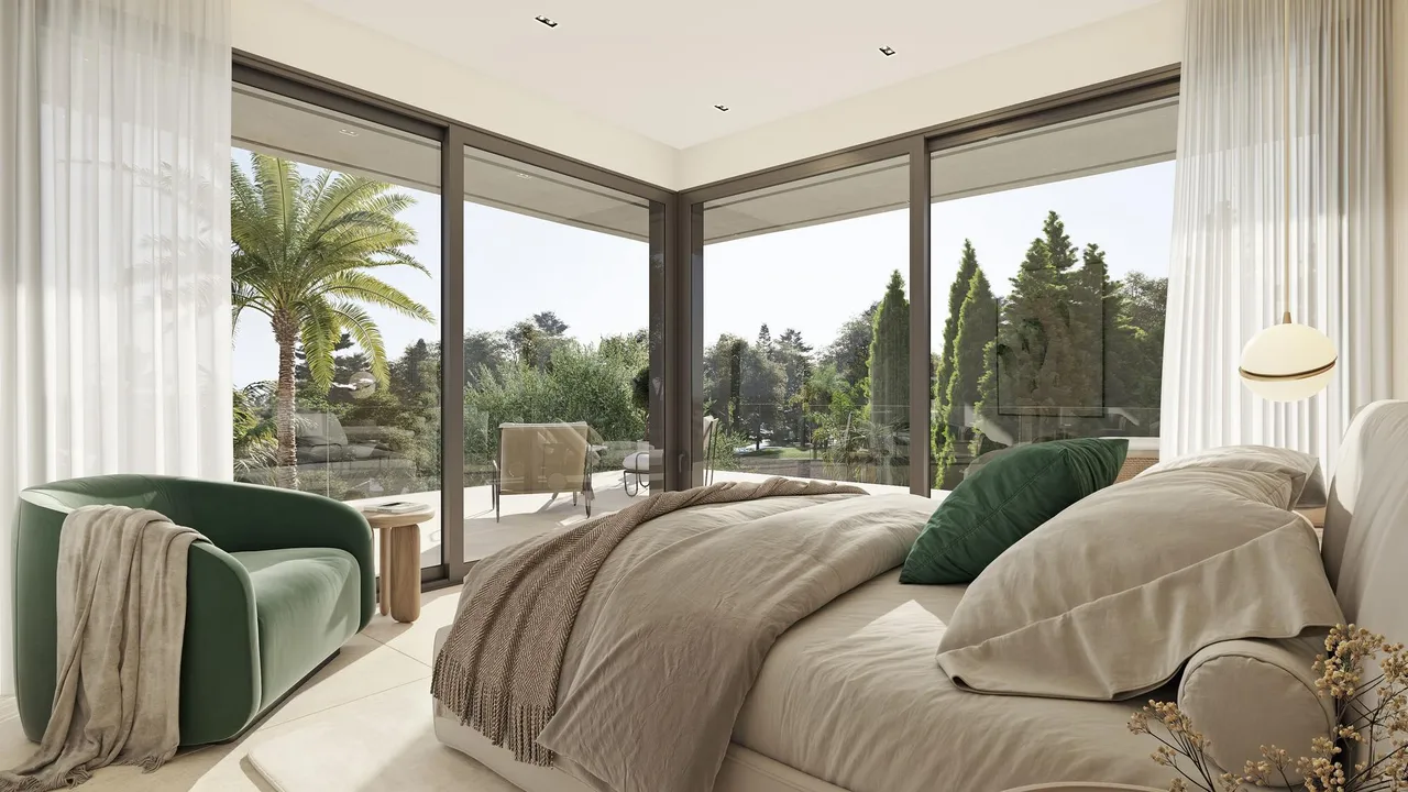 living - Urbanización privada de 7 villas modernas con vistas al mar a la venta situada en Marbella Este - gallery - 3