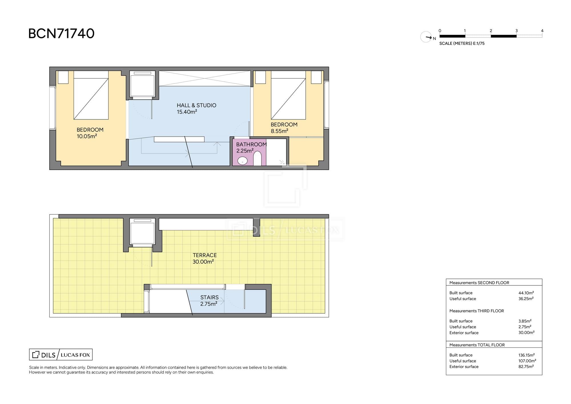 living - Casa / villa de 136m² con 82m² terraza en venta en Sants-Badal - Plano del piso thumbnail - 2