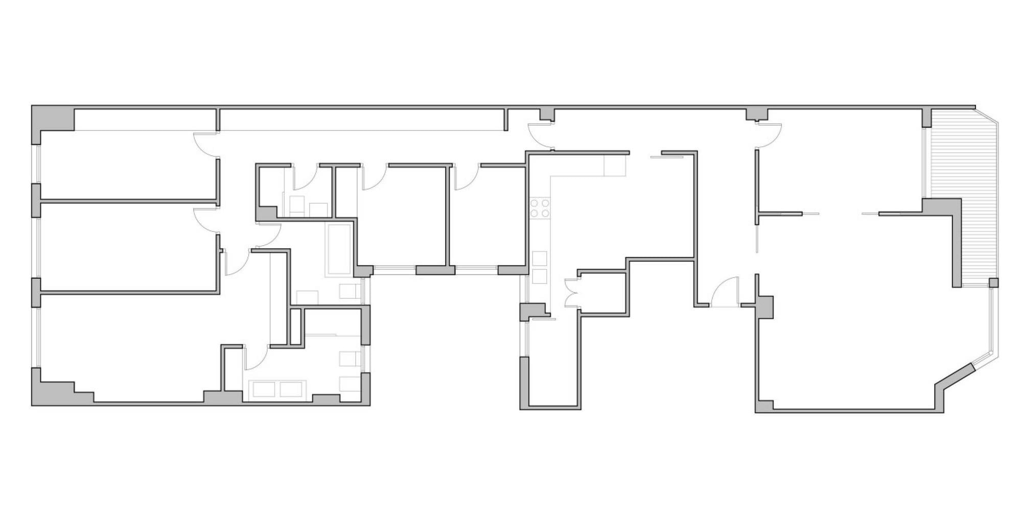 living - 259m² apartment for rent in Extramurs, Valencia - Floor Plan thumbnail - 1