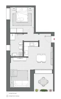 One Bedroom of 69 sqm - Edificio C2 - LivinUp  | Milano - Floor Plan thumbnail - 1