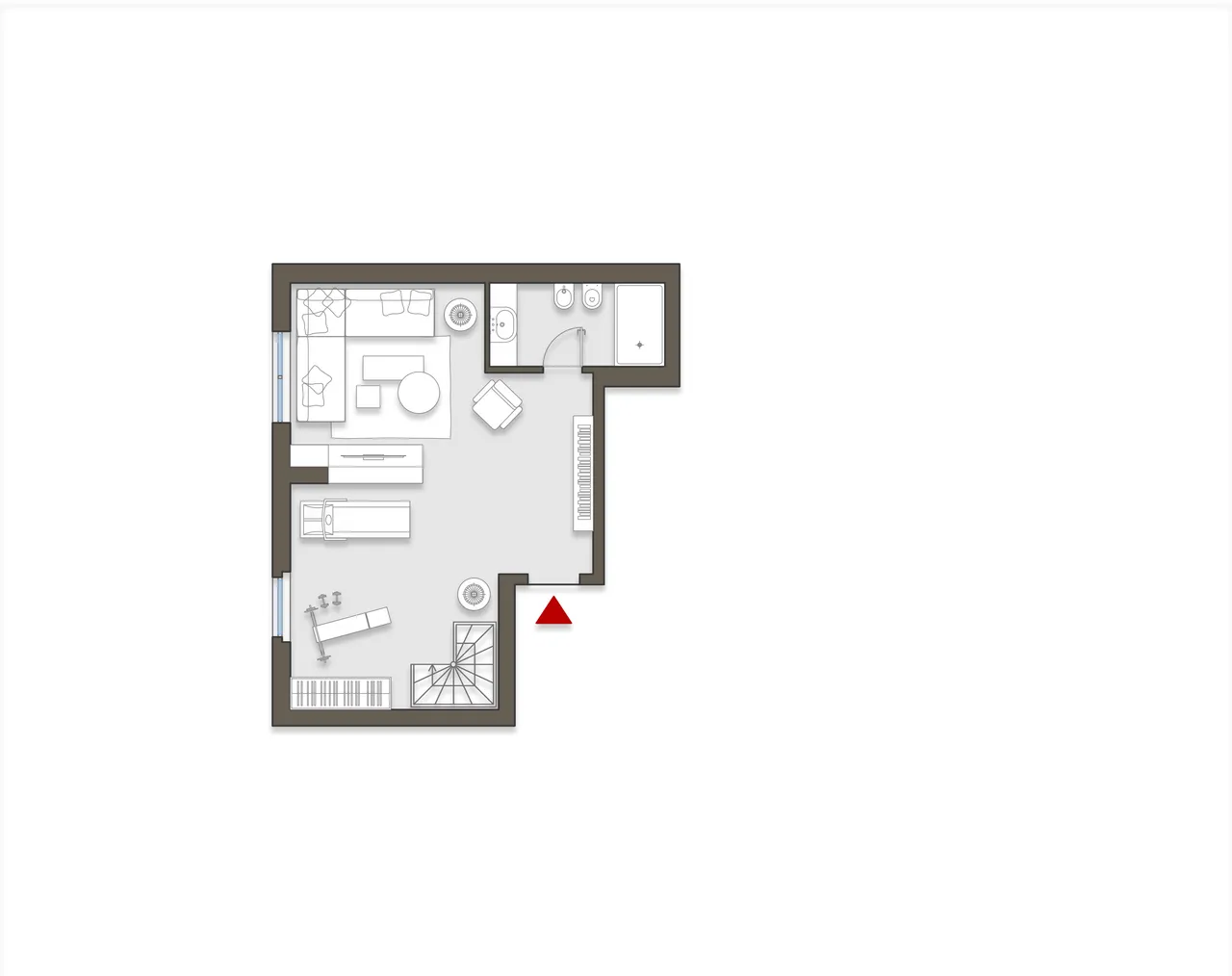 living - Three-room flat for sale via Magolfa 32 Milan - Floor Plan - 2