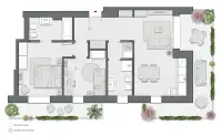 Trilocale di 100 m2 - Edificio A1 - LivinUp  | Milano - Floor Plan thumbnail - 1
