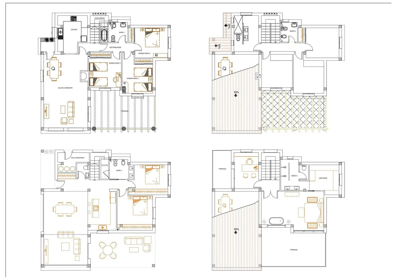 living - 208m² house / villa with 2,000m² garden for sale in Estepona City - Floor Plan - 1