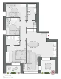 Three Bedrooms of 114 sqm - Edificio C1 - LivinUp  | Milano - Floor Plan thumbnail - 1