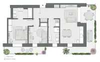 Trilocale di 100 m2 - Edificio A1 - LivinUp  | Milano - Floor Plan thumbnail - 1