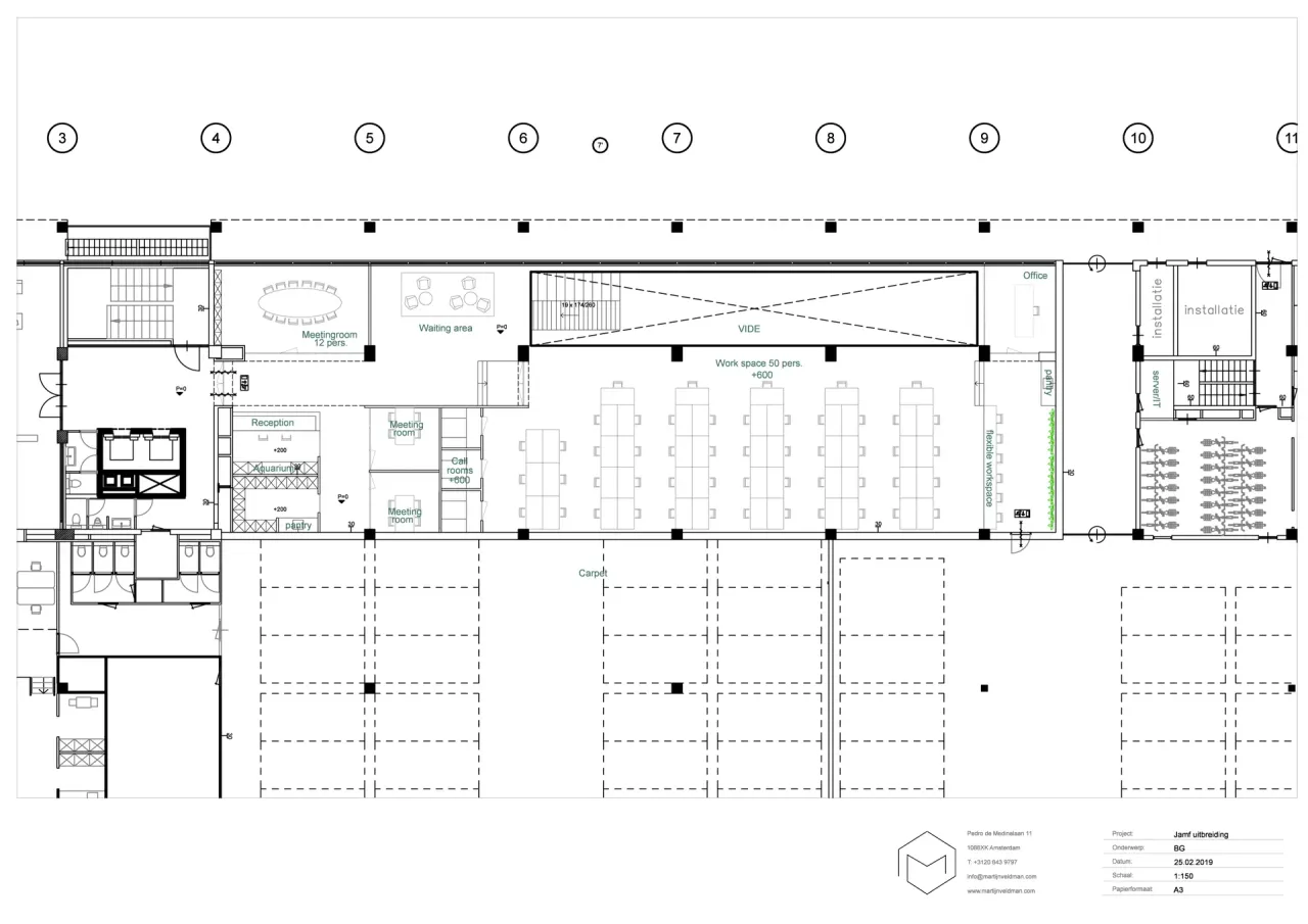 office - Vivaldi - Vivaldi - Kantoren - Dils - Verdiepingsplan - 3