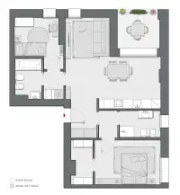 Trilocale di 98 m2 - Edificio C1 - LivinUp  | Milano - Floor Plan thumbnail - 1