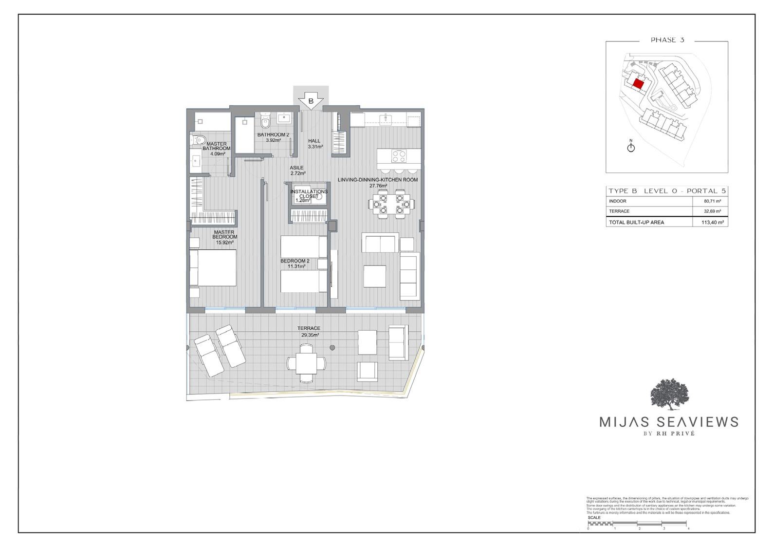 living - Mijas Sea Views Apartments - Floor Plan - 1