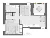 One Bedroom of 69 sqm - Edificio C2 - LivinUp  | Milano - Floor Plan thumbnail - 1