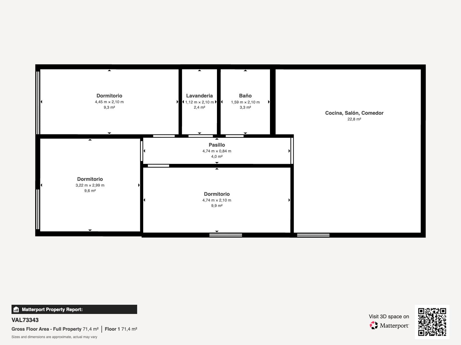 living - 154m² apartment with 80m² terrace for sale in Valencia Region - Floor Plan thumbnail - 1