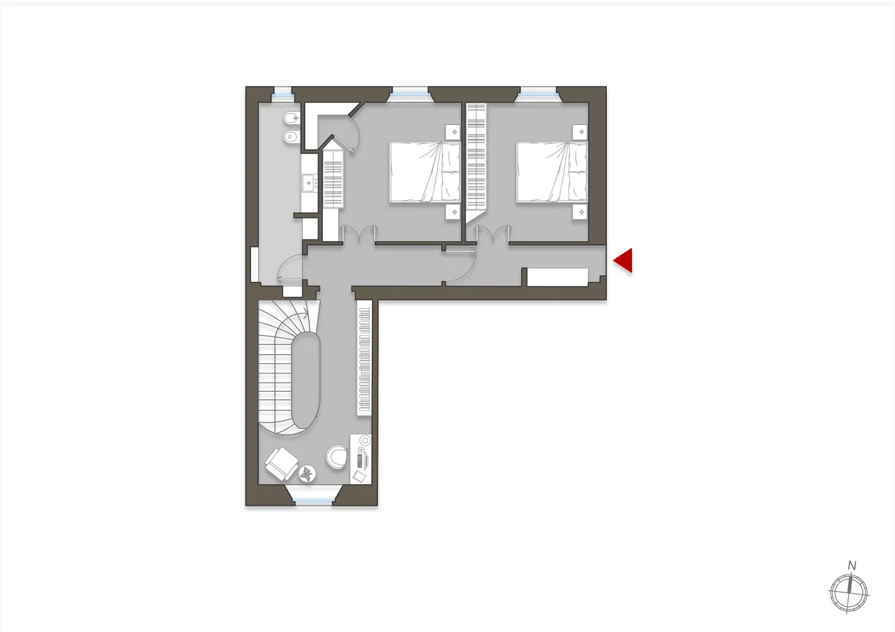 living - Tabacchi 15 - Living - Dils - Verdiepingsplan - 2