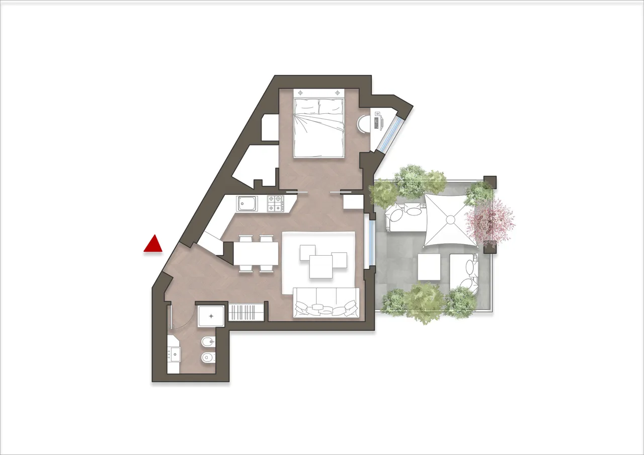 living - Galleria del Corso 4 - Living - Dils - Verdiepingsplan - 1