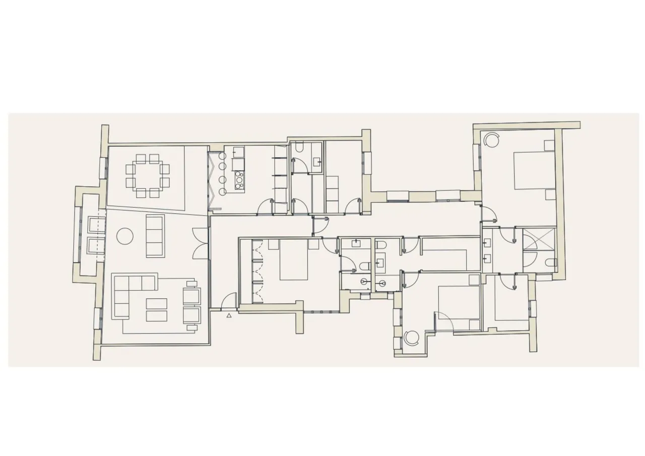 living - Piso de 234m² en venta en Almagro, Madrid - Plano del piso - 1