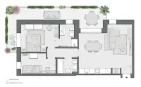 Two Bedrooms of 98 sqm - Edificio C4 - LivinUp  | Milano - Floor Plan thumbnail - 1