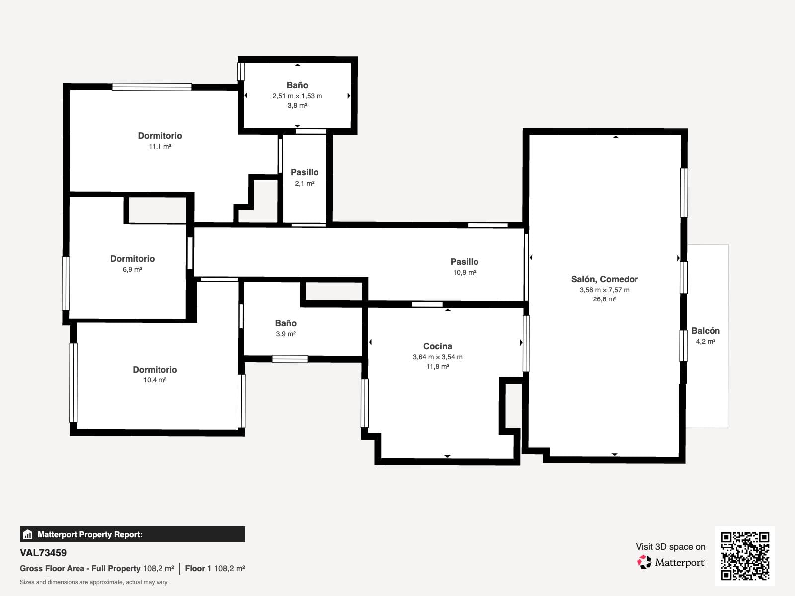 living - 113m² apartment for rent in El Pla del Remei, Valencia - Floor Plan thumbnail - 1