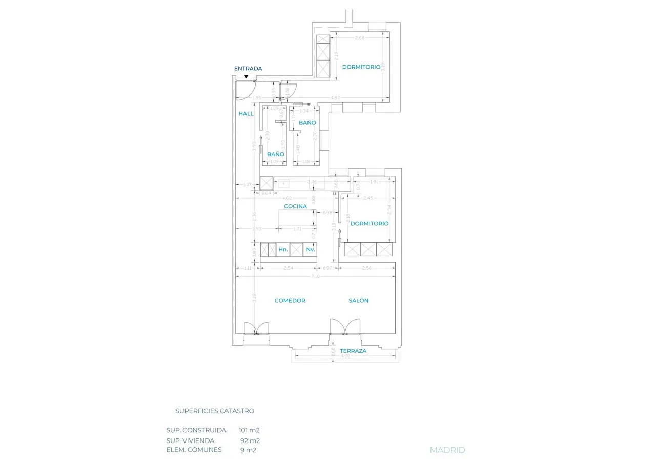 living - 101m² apartment for sale in Ibiza, Madrid - Floor Plan - 1