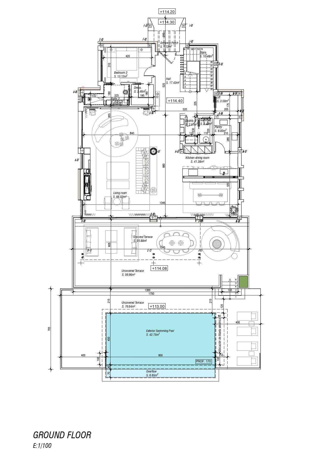 living - Casa / villa de 848m² con 392m² terraza en venta en Milla de Oro - Plano del piso - 2