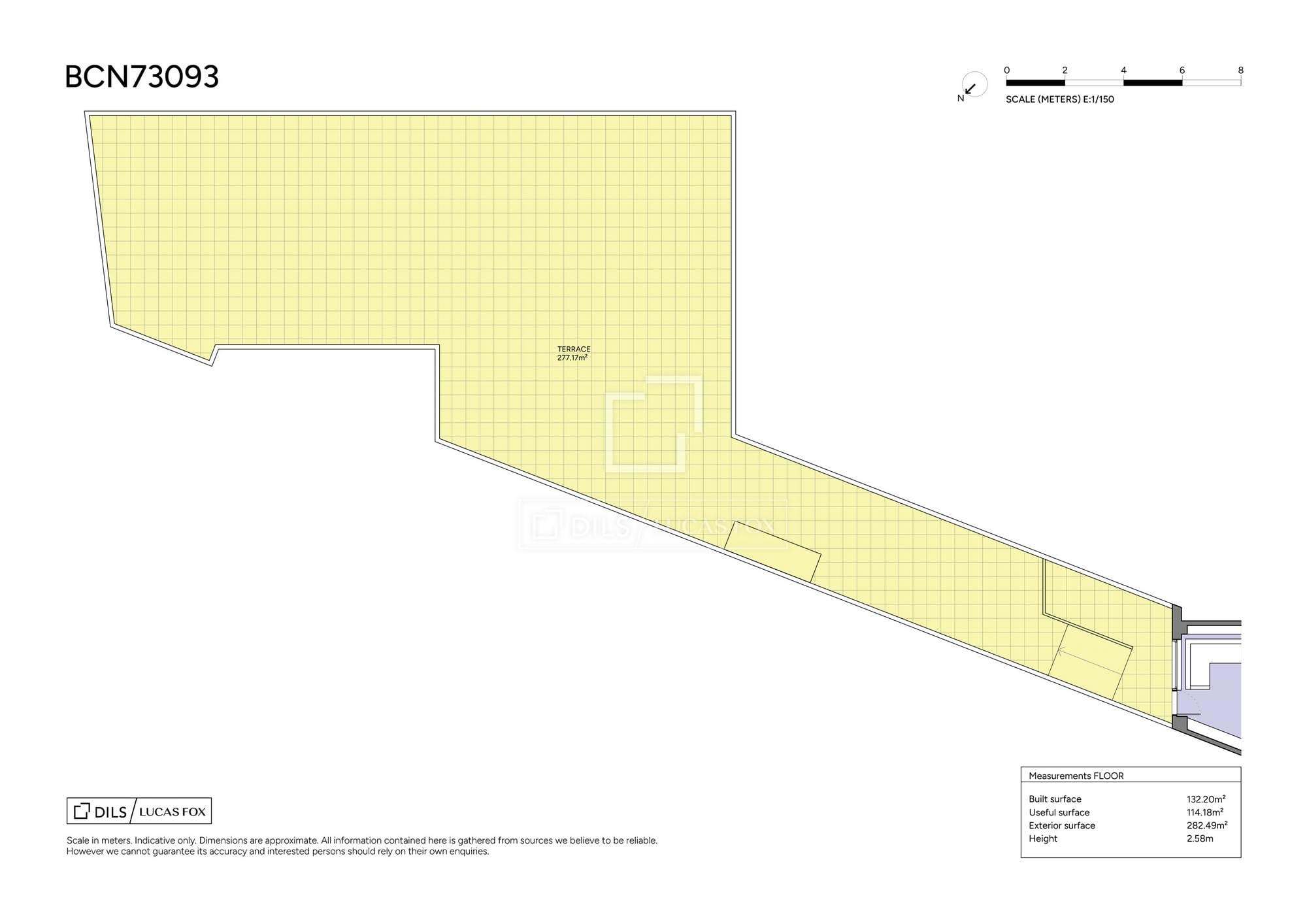 living - Piso de 132m² con 270m² terraza en venta en Les Corts - Plano del piso - 2