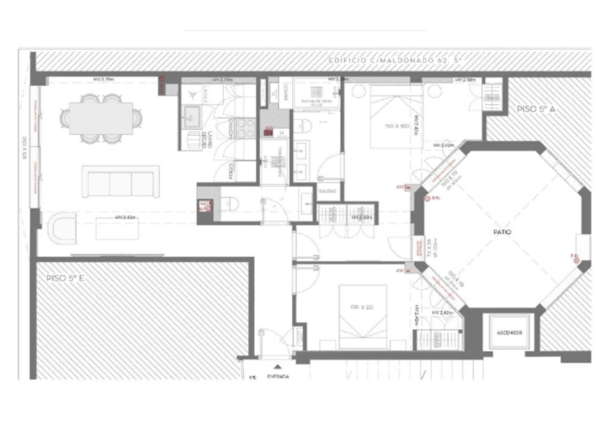 living - Piso de 142m² en venta en Ibiza, Madrid - Plano del piso thumbnail - 1
