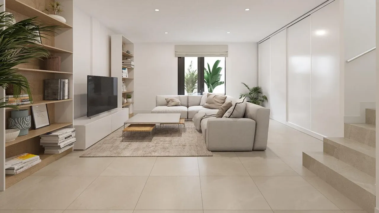 living - Contemporary semi-detached villas for sale in New Golden Mile of Estepona - gallery - 4