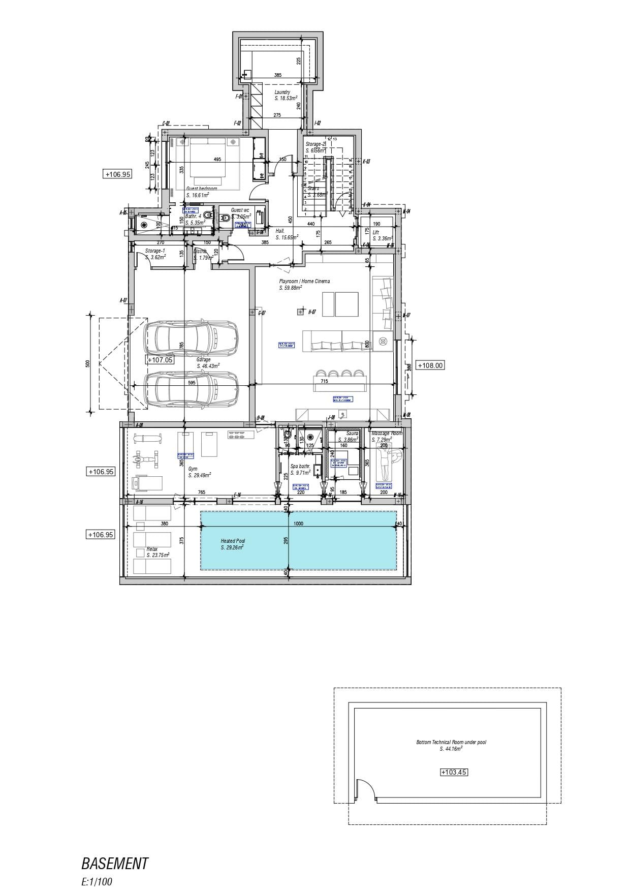 living - Casa / villa de 802m² con 421m² terraza en venta en Milla de Oro - Plano del piso thumbnail - 1