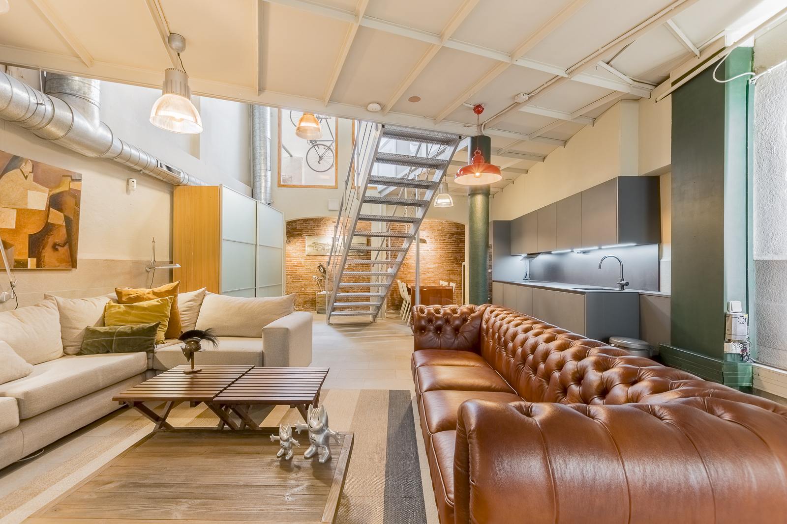 living - Loft de 250m² con 20m² terraza en venta en Gràcia - gallery thumbnail - 5