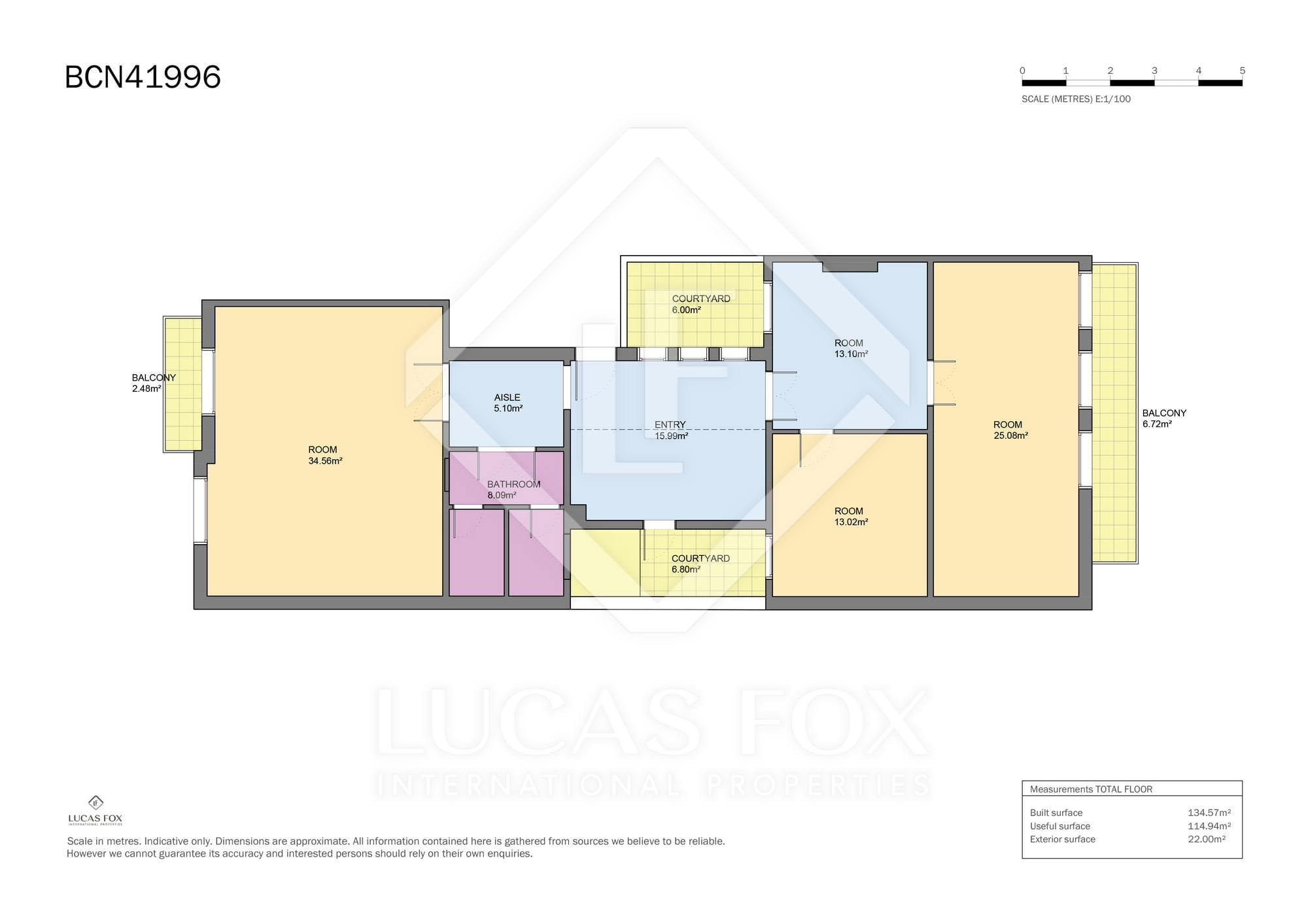 living - Piso de 148m² en venta en Eixample Izquierdo, Barcelona - Plano del piso - 1
