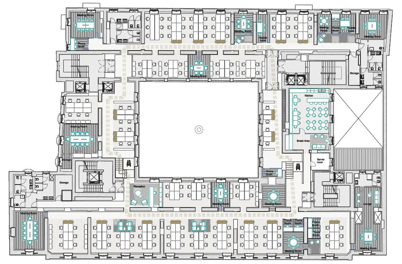 office - Palazzo Turati - Meravigli 7 - Office - Dils - Floor Plan - 1