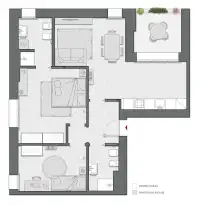 Two Bedrooms of 92 sqm - Edificio C1 - LivinUp  | Milano - Floor Plan thumbnail - 1