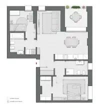 Two Bedrooms of 98 sqm - Edificio C2 - LivinUp  | Milano - Floor Plan thumbnail - 1