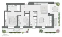 Two Bedrooms of 100 sqm - Edificio A3 - LivinUp  | Milano - Floor Plan thumbnail - 1