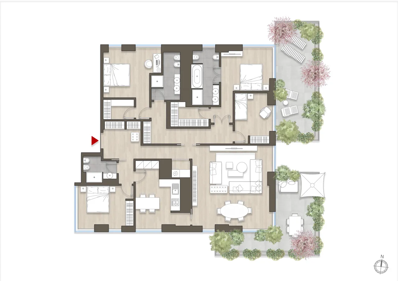 living - Liberazione 15 - Living - Dils - Verdiepingsplan - 1