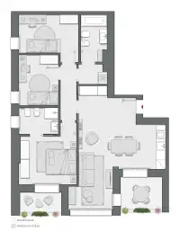 Three Bedrooms of 114 sqm - Edificio C2 - LivinUp  | Milano - Floor Plan thumbnail - 1