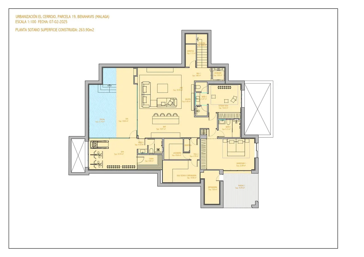 living - Casa / villa de 631m² con 190m² terraza en venta en Benahavís - Plano del piso - 2